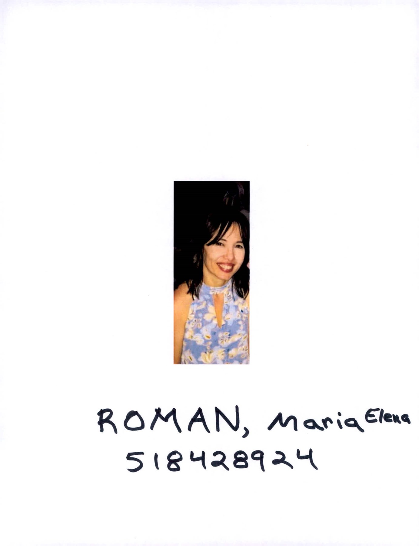 Obituary of Maria Elena Roman