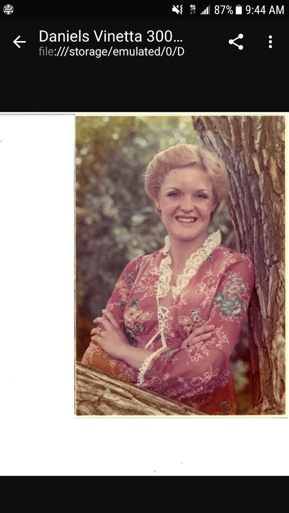 Avis de décès de Vinetta Ann Daniels