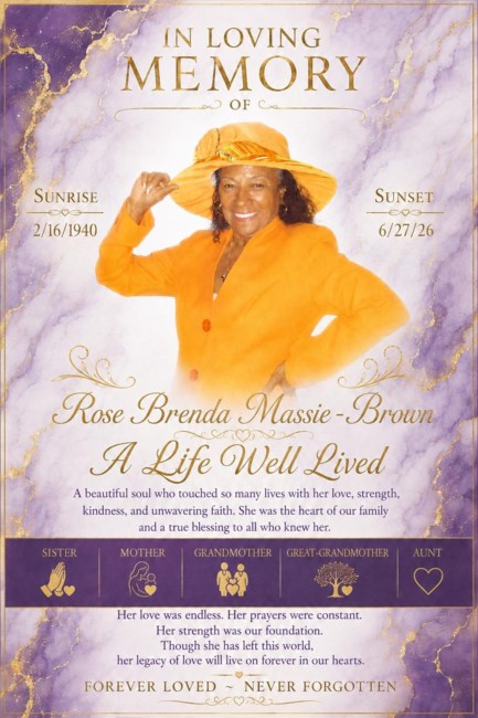 Obituary of Rose Brenda Massie-Brown