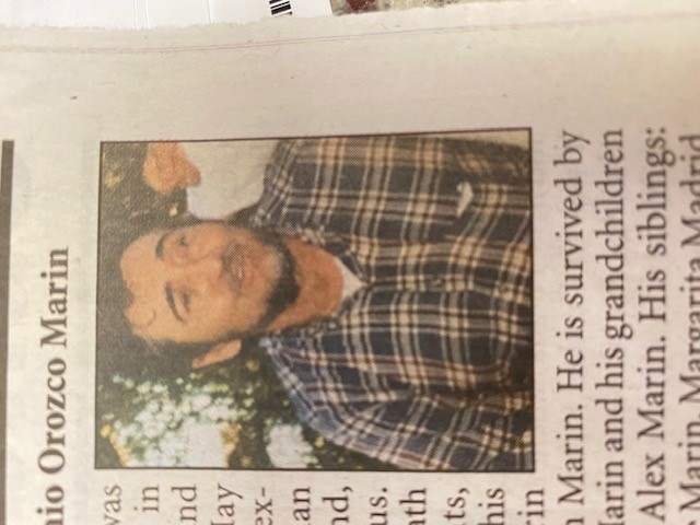 Obituary of Sergio Antonio Marin