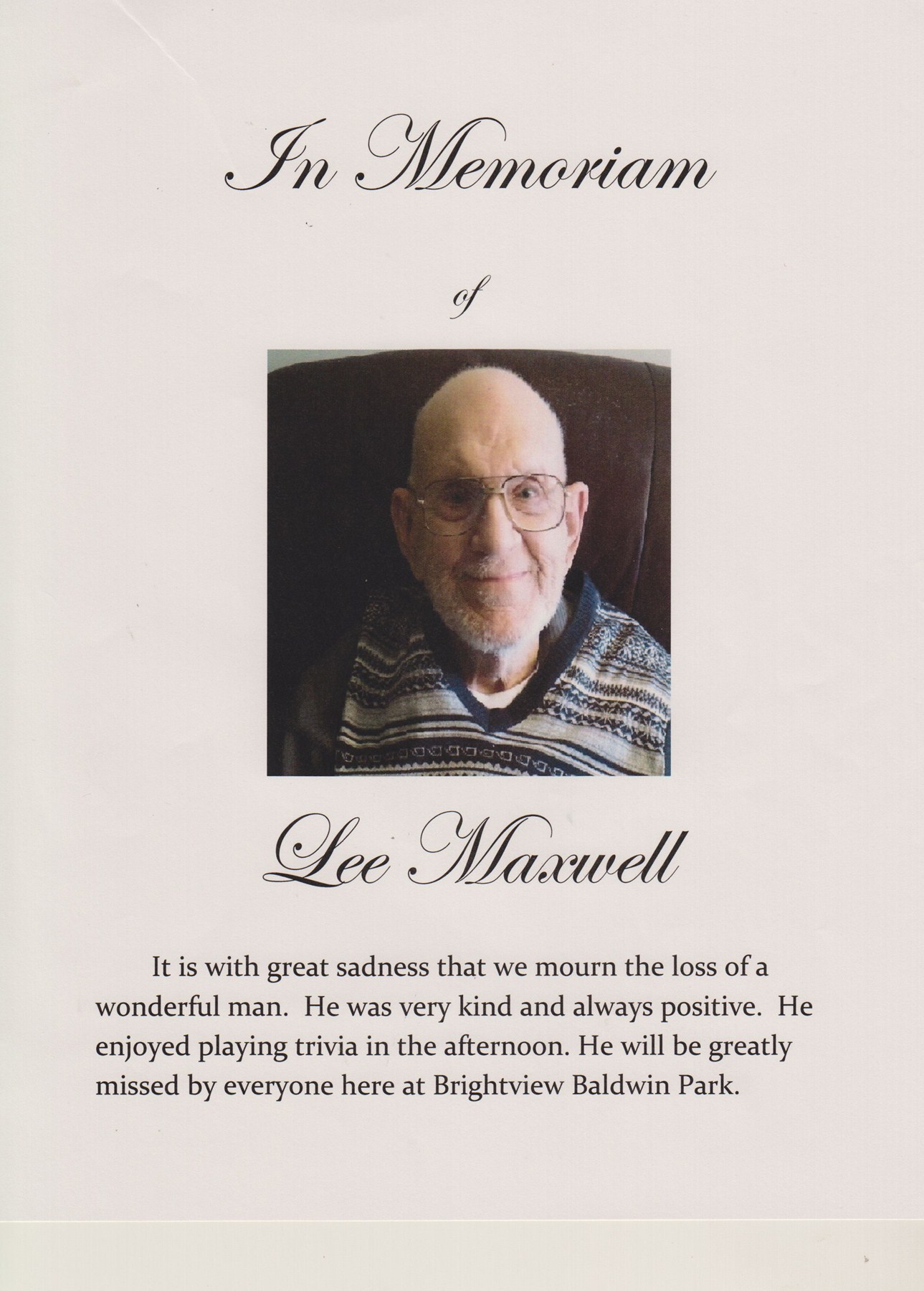 Lee Maxwell Obituary Arlington, VA