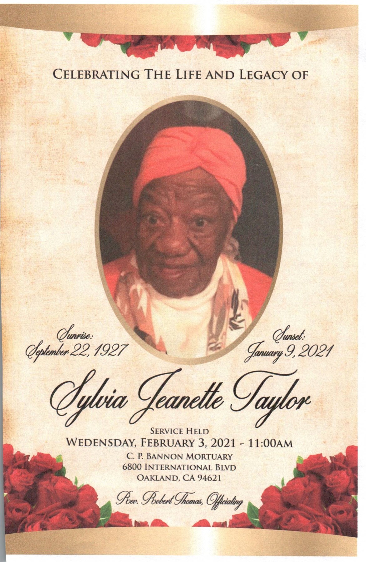 Obituary of Sylvia Taylor