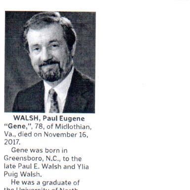 Obituary of Paul Eugene Walsh Jr.