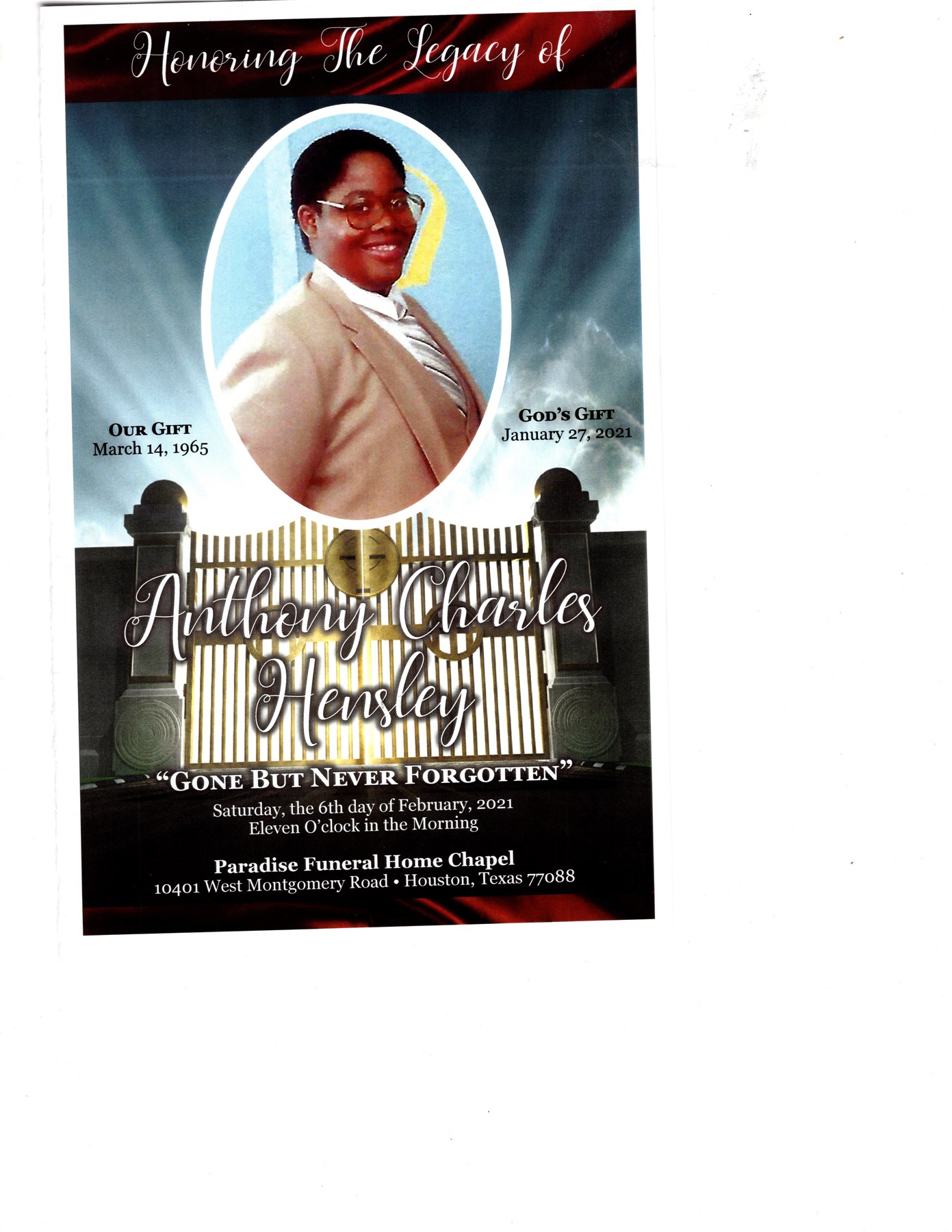 Obituary of Anthony Charles Hensley