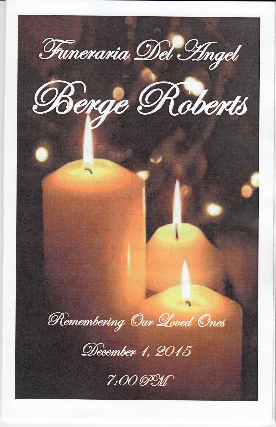 Obituary of Holiday Remembrance Service