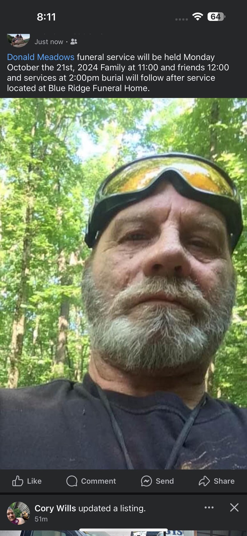 Obituary of Donald E Meadows