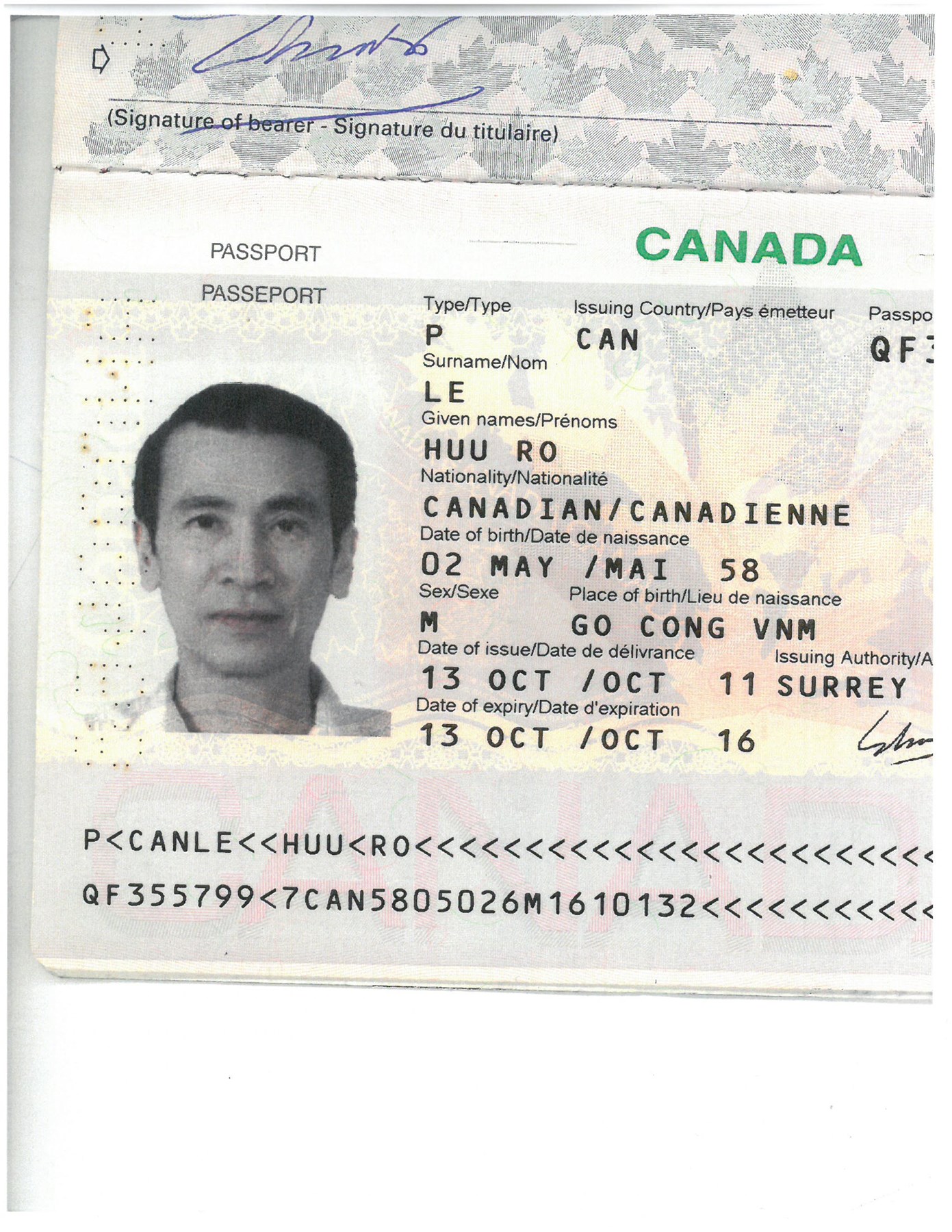 Obituary of Mr. Ro Huu Le