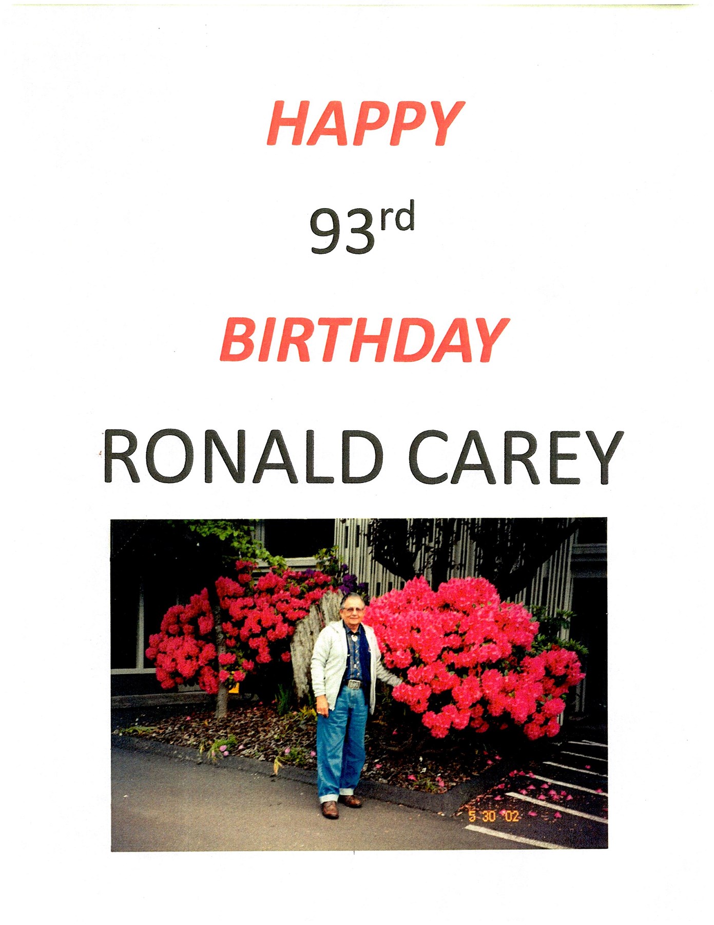 Obituary of Ronald William Carey