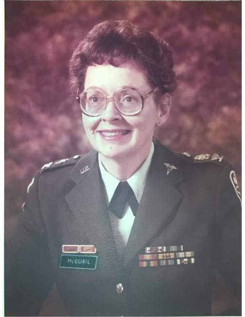 Avis de décès de Colonel Claire Marie McQuail, U.S. Army (Retired)