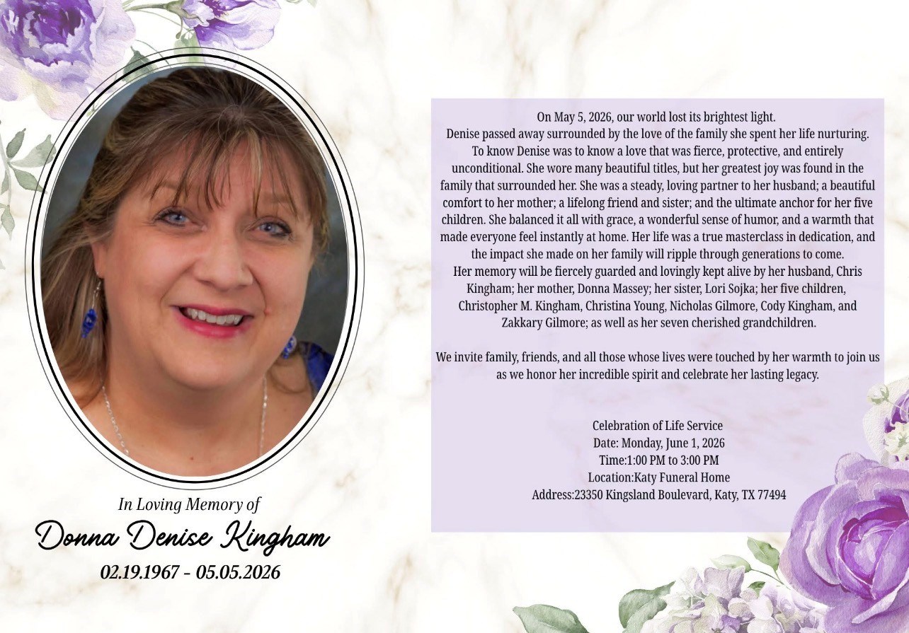 Obituary of Donna Denise Kingham