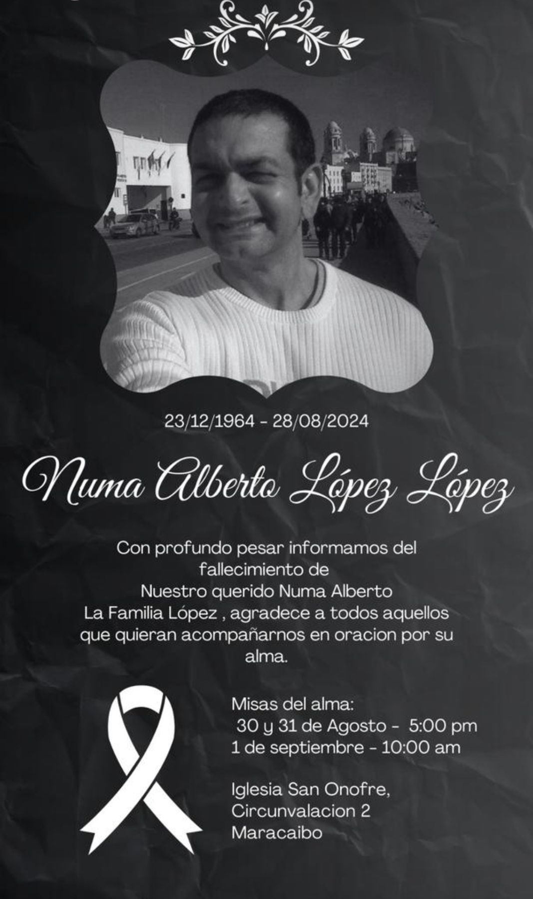 Obituary of Numa Alberto Lopez