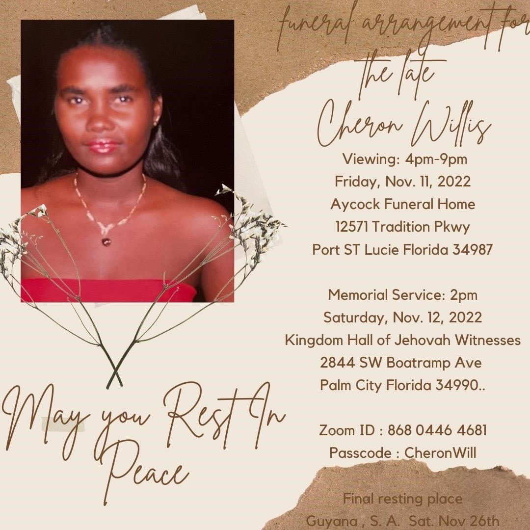 Obituary of Cheron A Willis