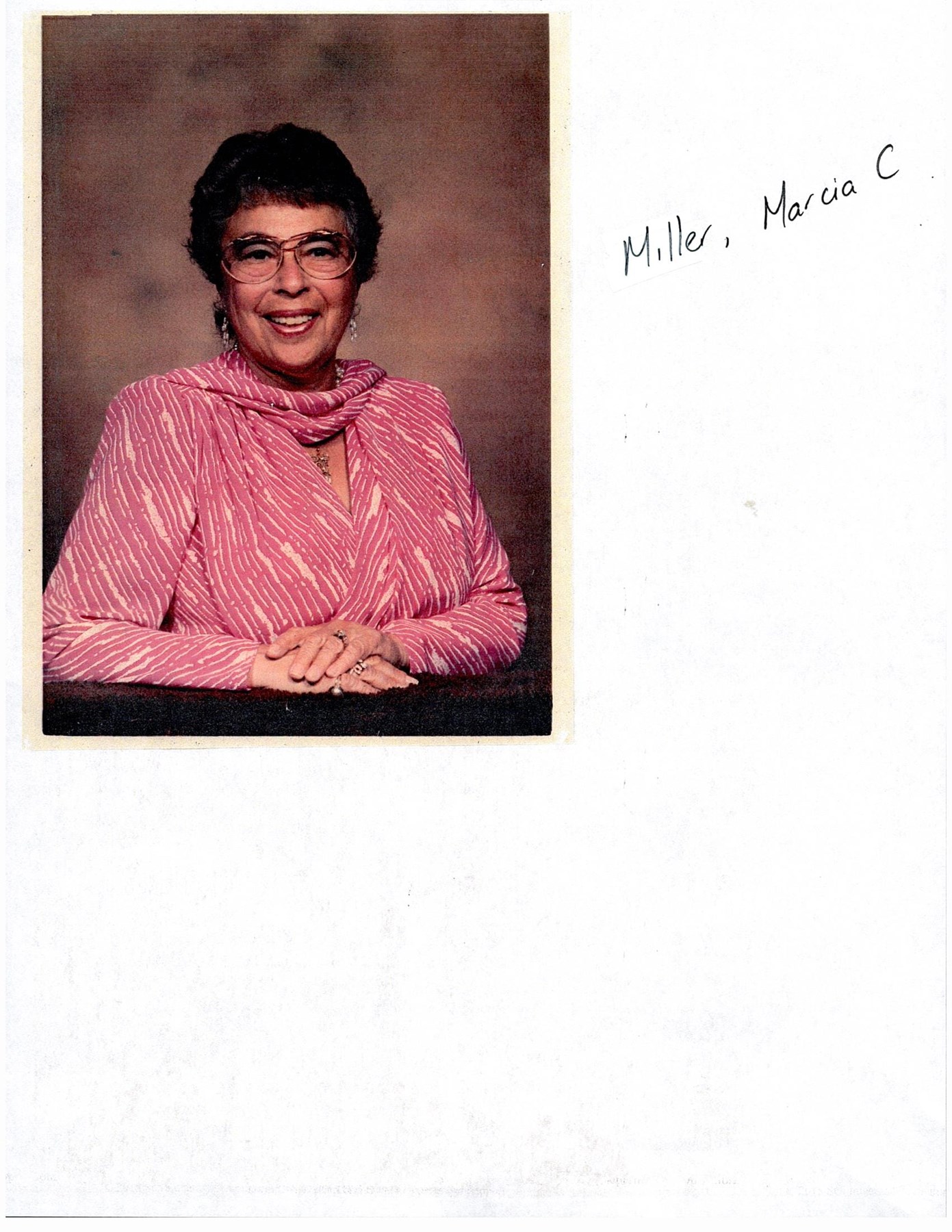 Obituary of Marcia Cantor Miller