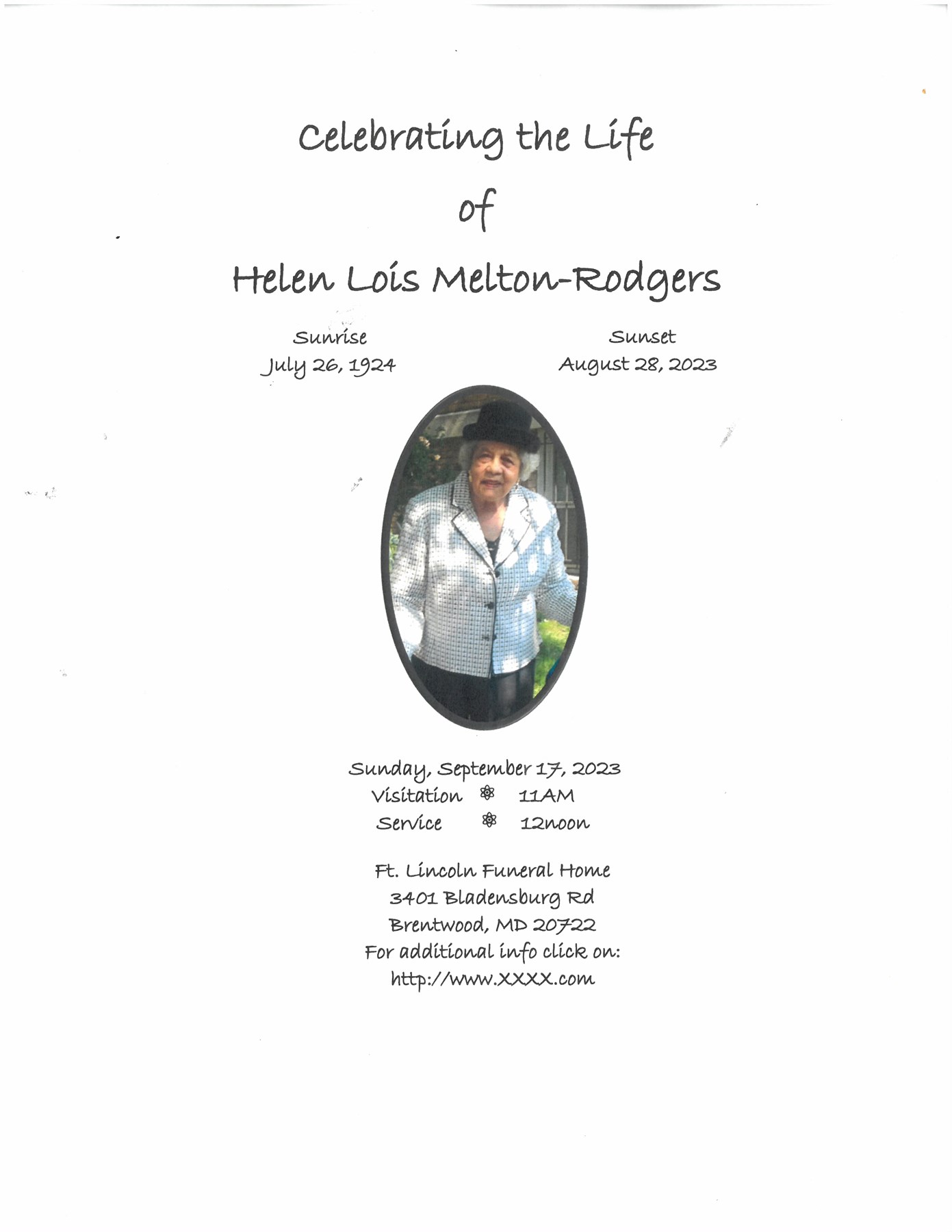 Obituary of Helen L Rodgers