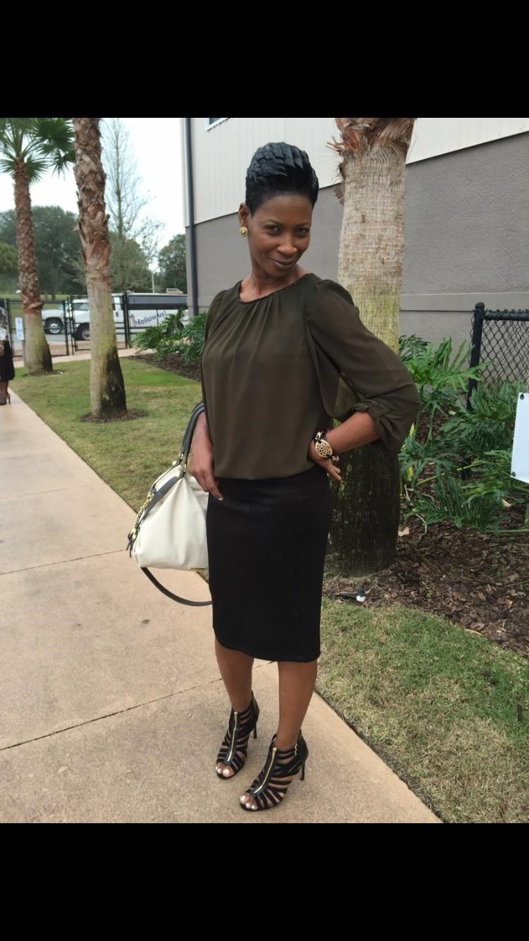 Black pencil skirt outfit for funeral sale