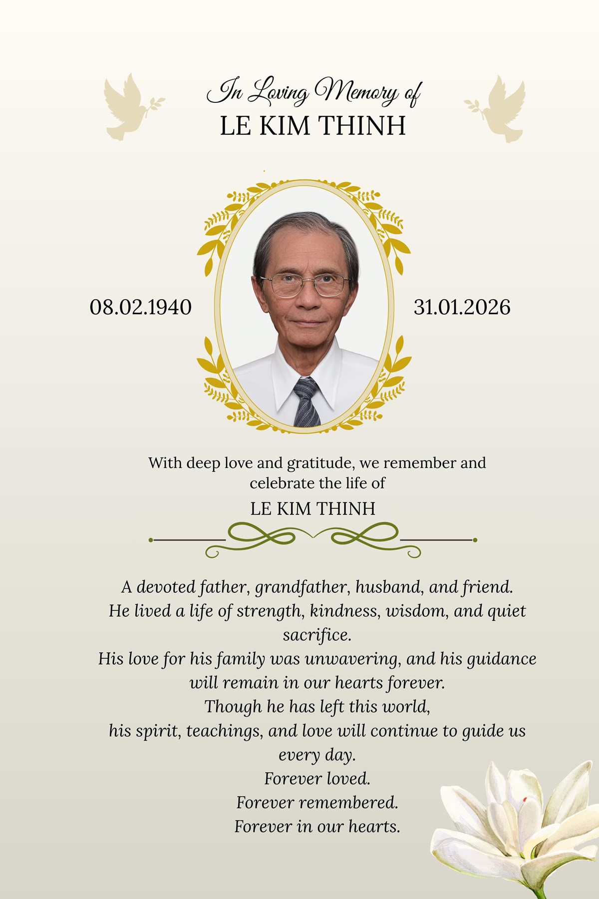 Obituario de Thinh Kim le