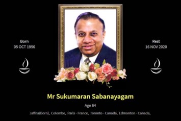 Obituario de Sukumaran Sabanayagam