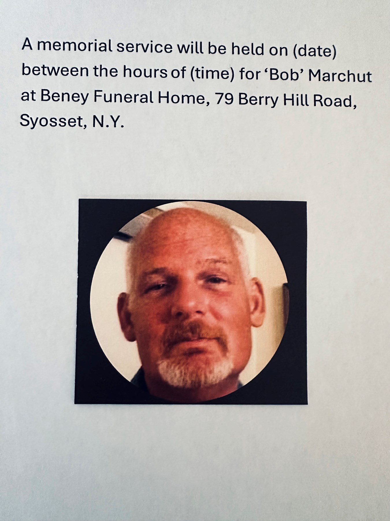 Obituary of Robert Henry Marchut