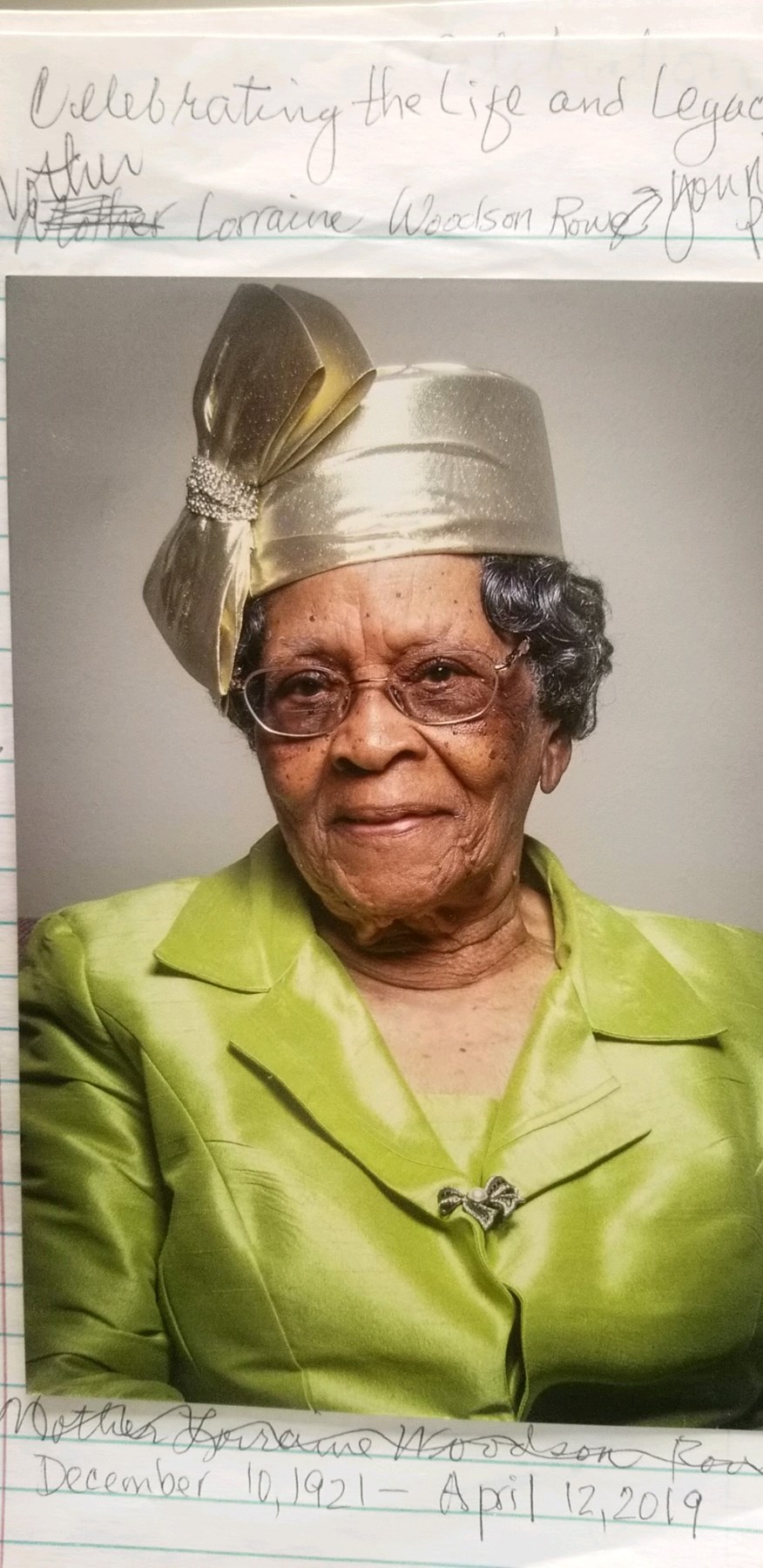 Obituary of Mother Lorraine Woodson Rowe