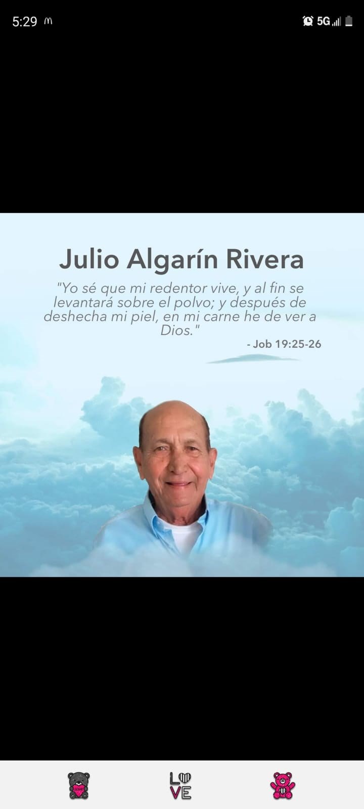 Obituary of Julio Algarín Rivera