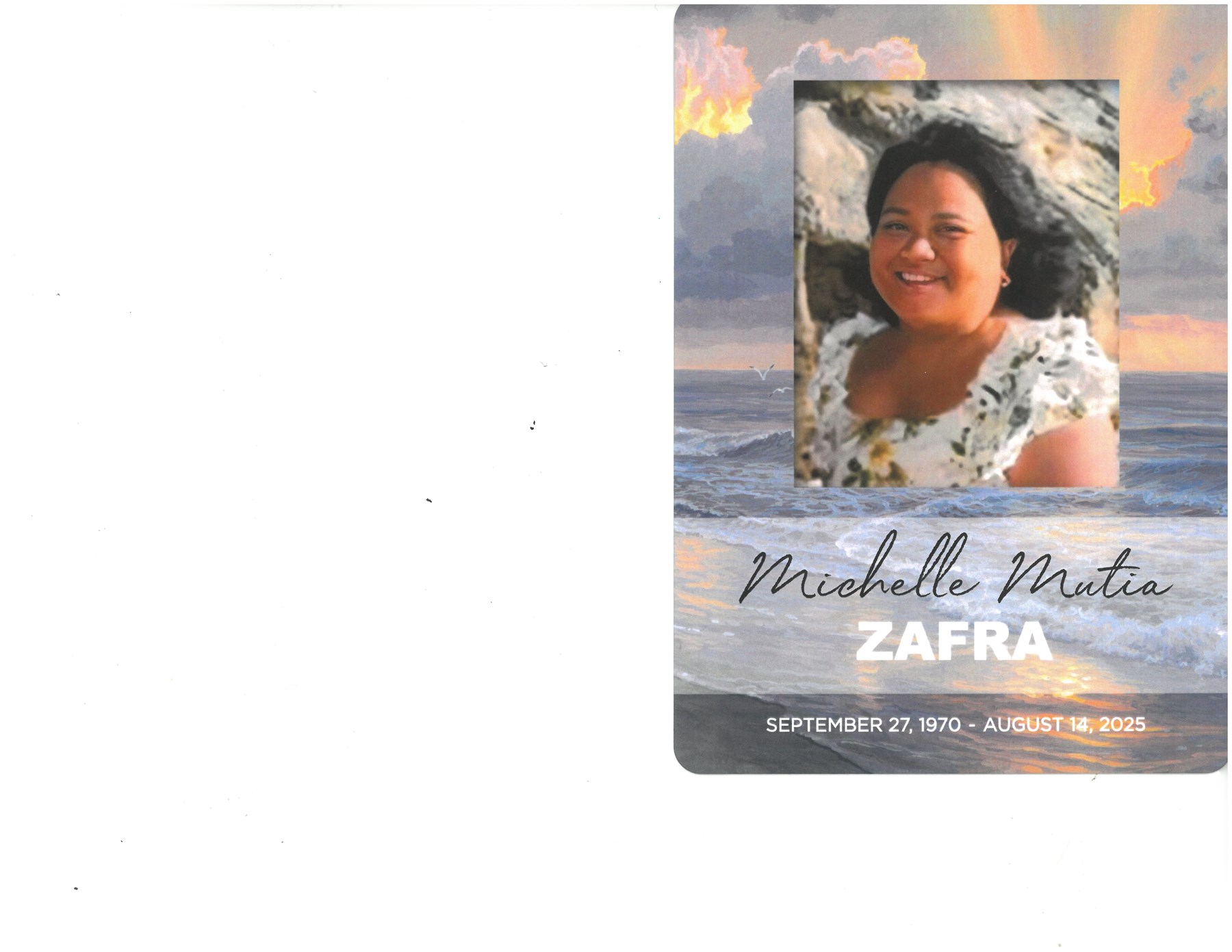 Obituario de Michelle Mutia Zafra