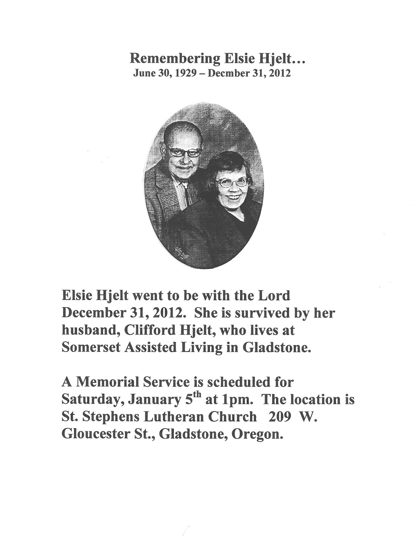 Obituary of Elsie Esther Laitinen Hjelt