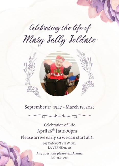 Obituary of Mary Sally Soldato