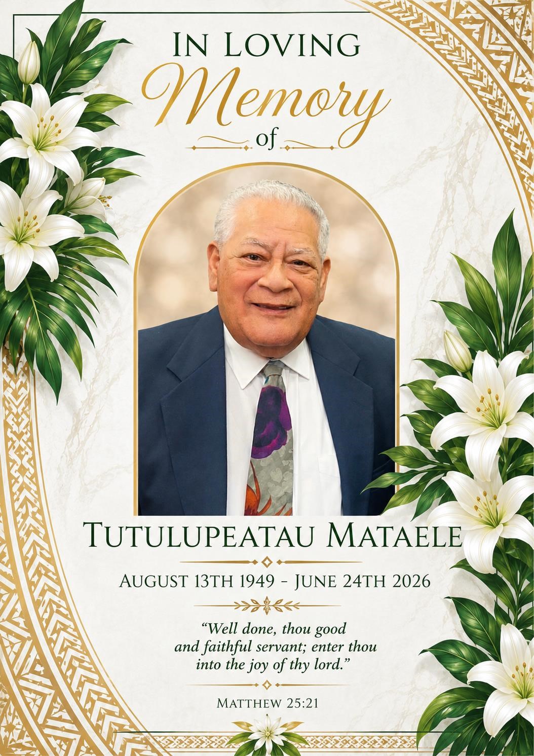 Obituary of Tutulupeatau Mataele