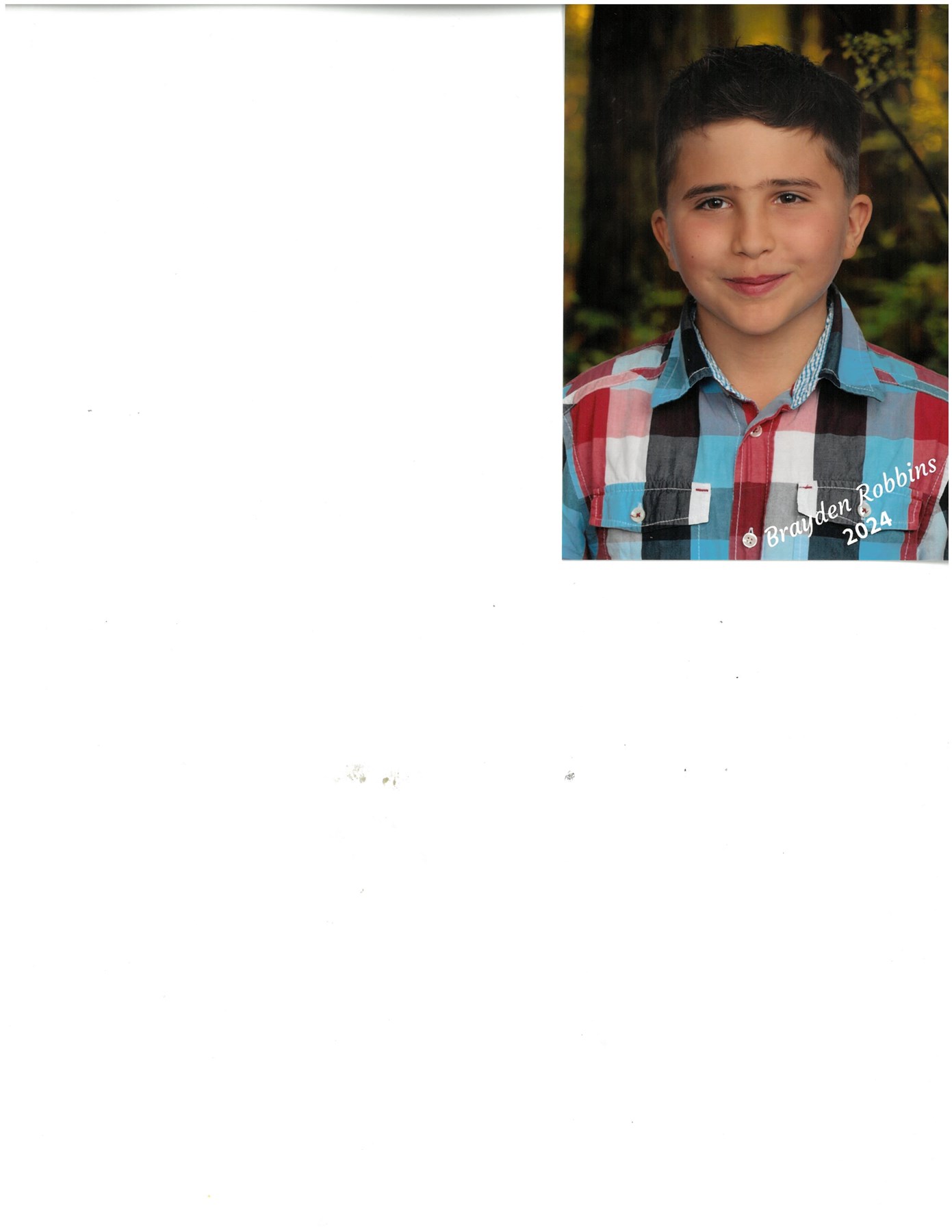 Obituario de Brayden Kenneth Robbins