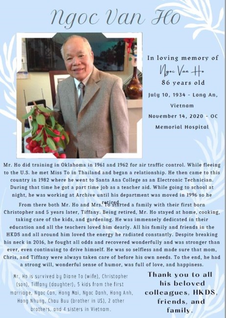 Obituary of Ngoc HO