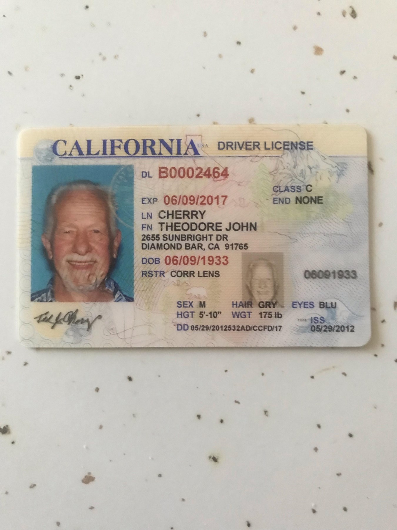 Obituary of Theodore John Cherry