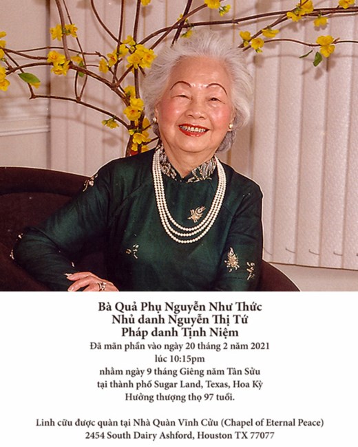 Obituario de Tu Thi Nguyen