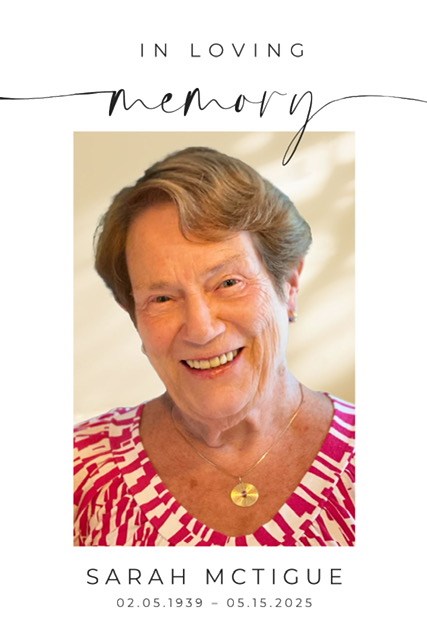 Obituary of Sarah Elizabeth McTigue