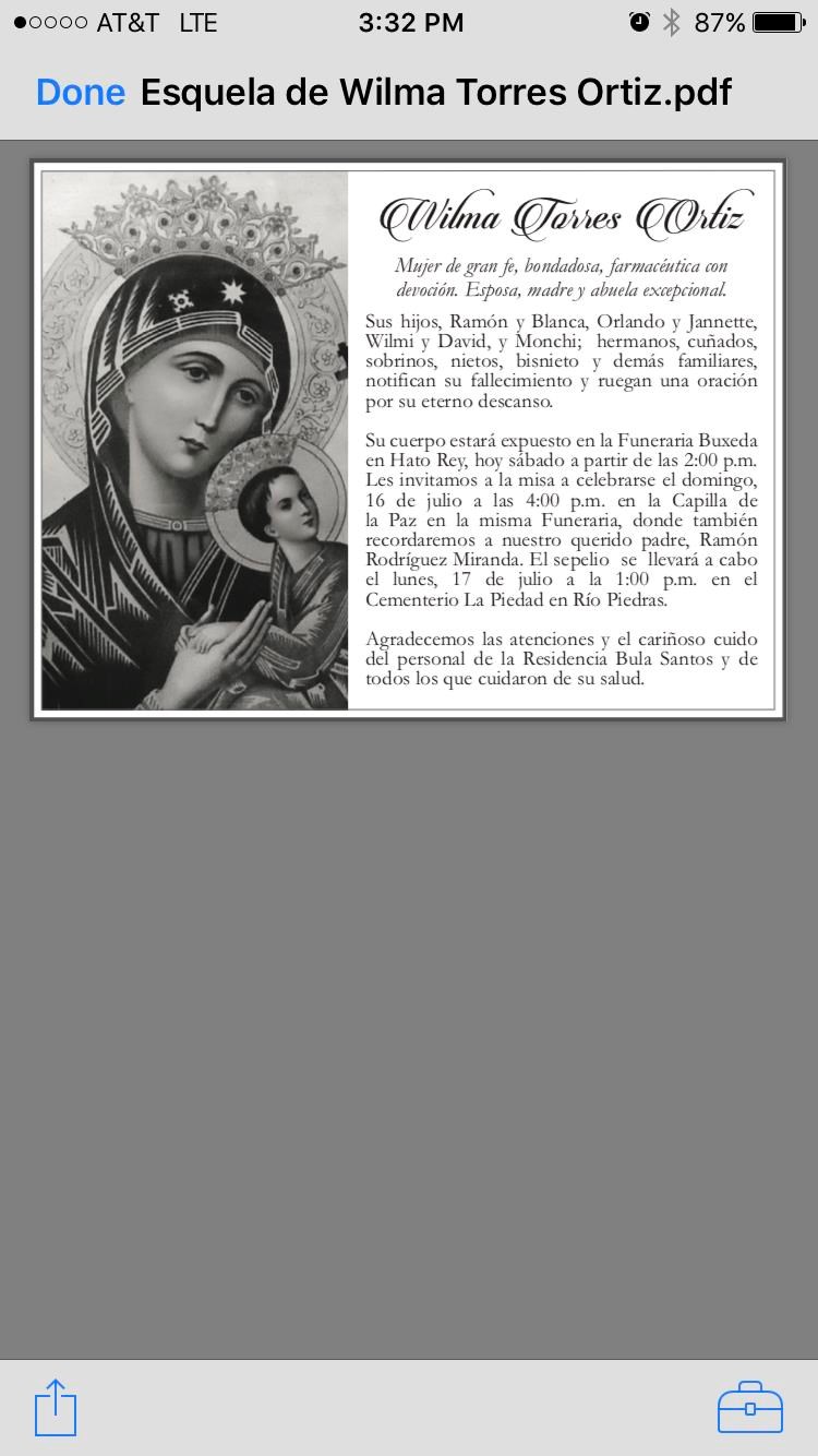 Obituary of Wilma Torres Ortiz