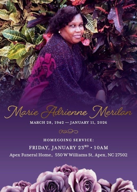 Avis de décès de Marie Adrienne Merilan