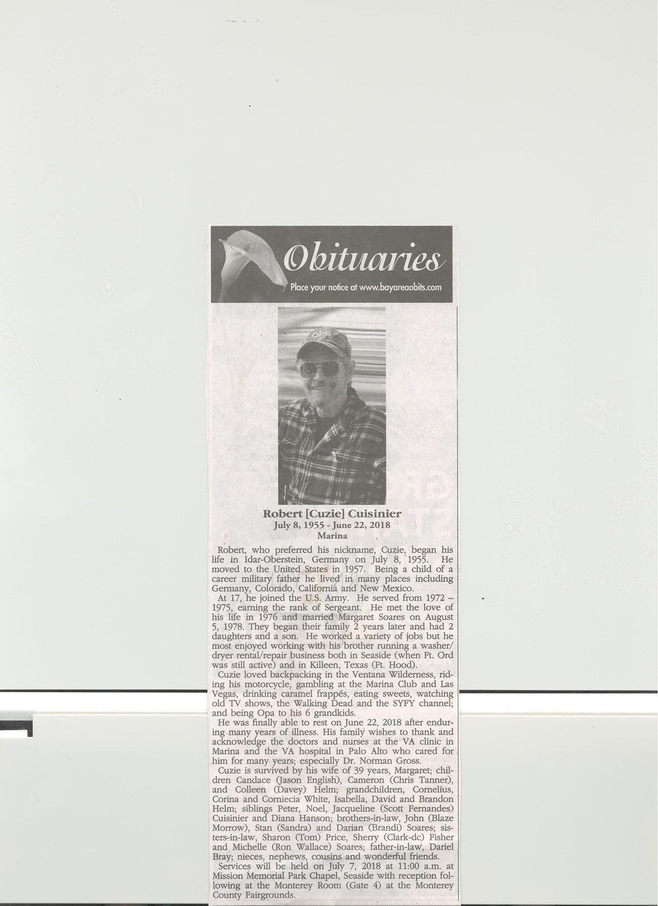 Obituary of Robert "Cuzie" Cuisinier