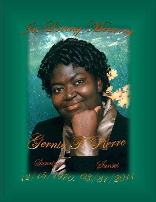 Obituary of Gernie Francois Pierre
