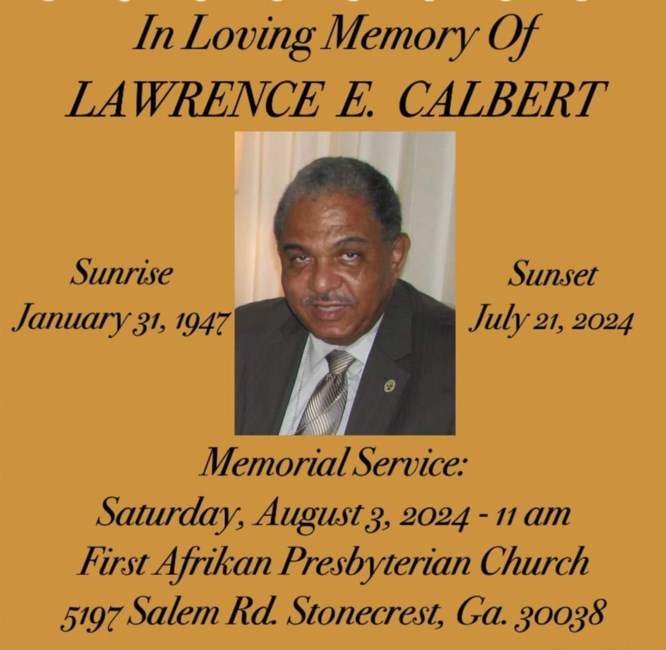 Obituary of Lawrence Edward Calbert