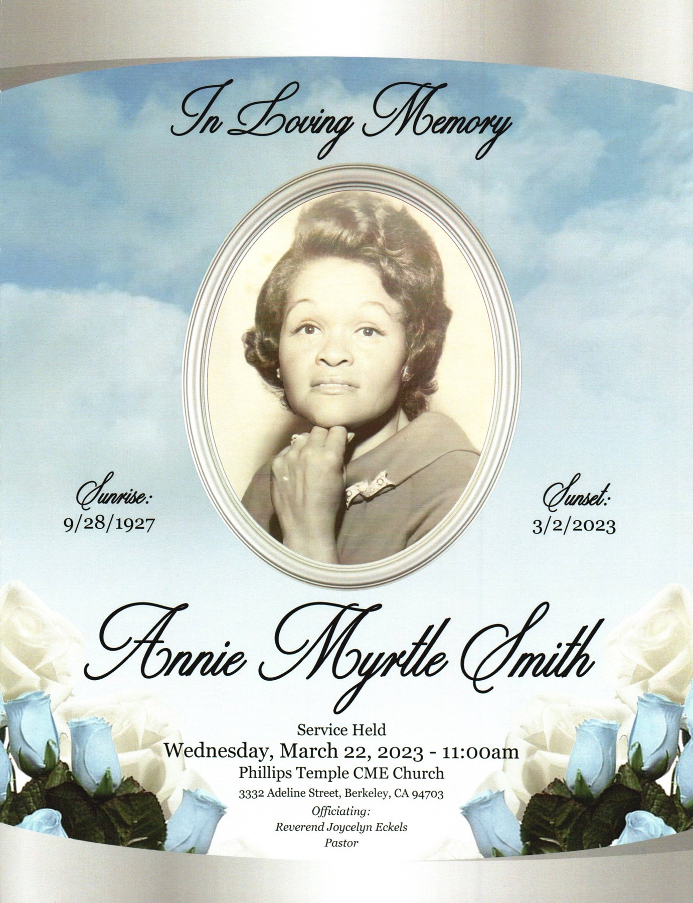 Obituario de Annie M Smith