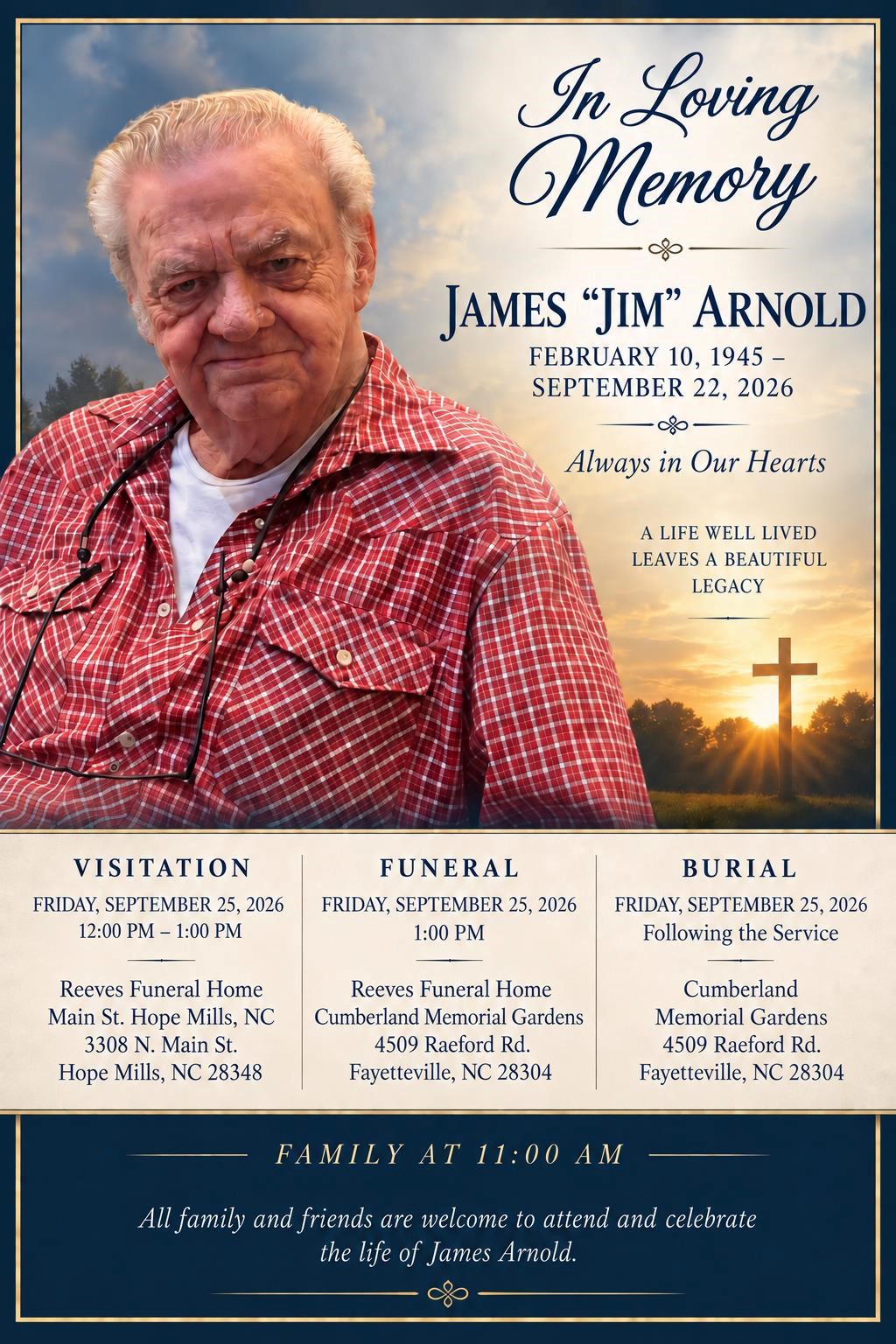 Obituary of James Arnold
