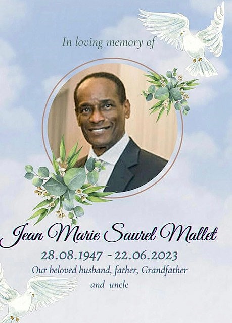 Avis de décès de Jean Marie Saurel Mallet