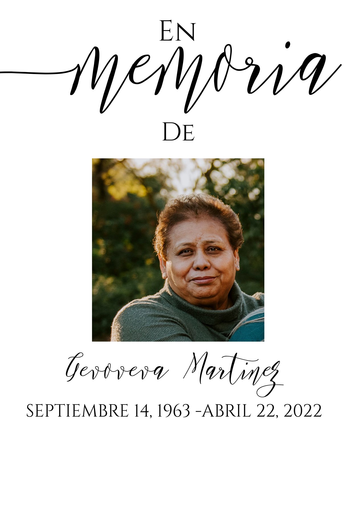 Obituary of Genoveva Martinez