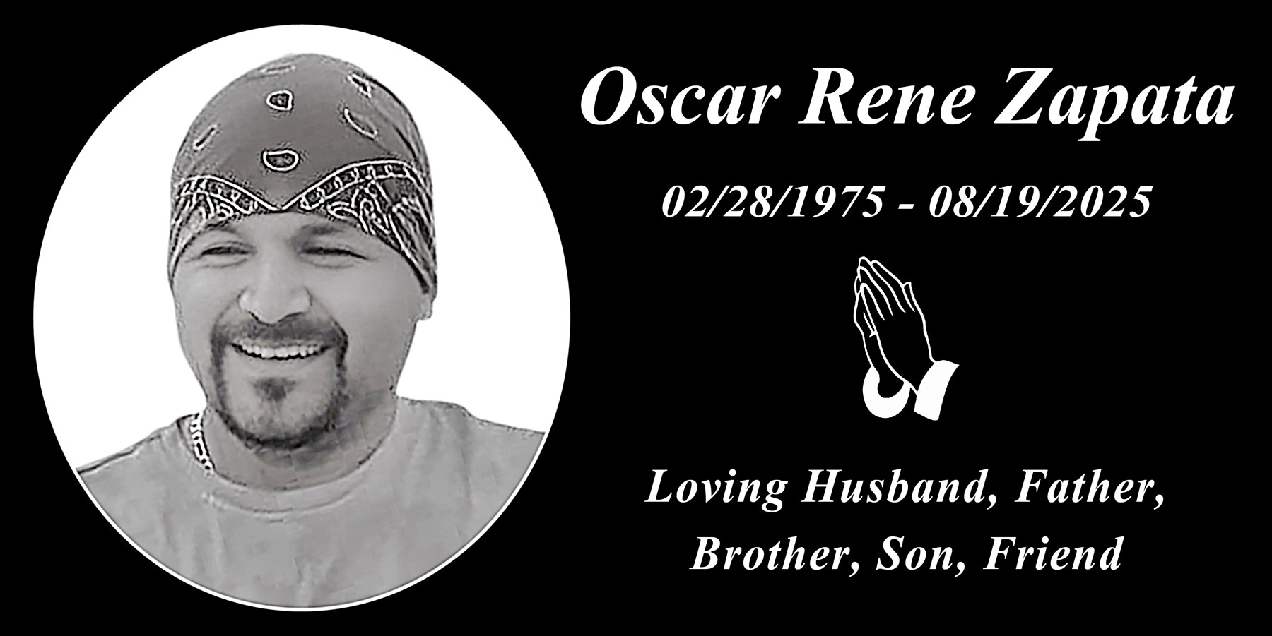 Obituary of Oscar Rene Zapata