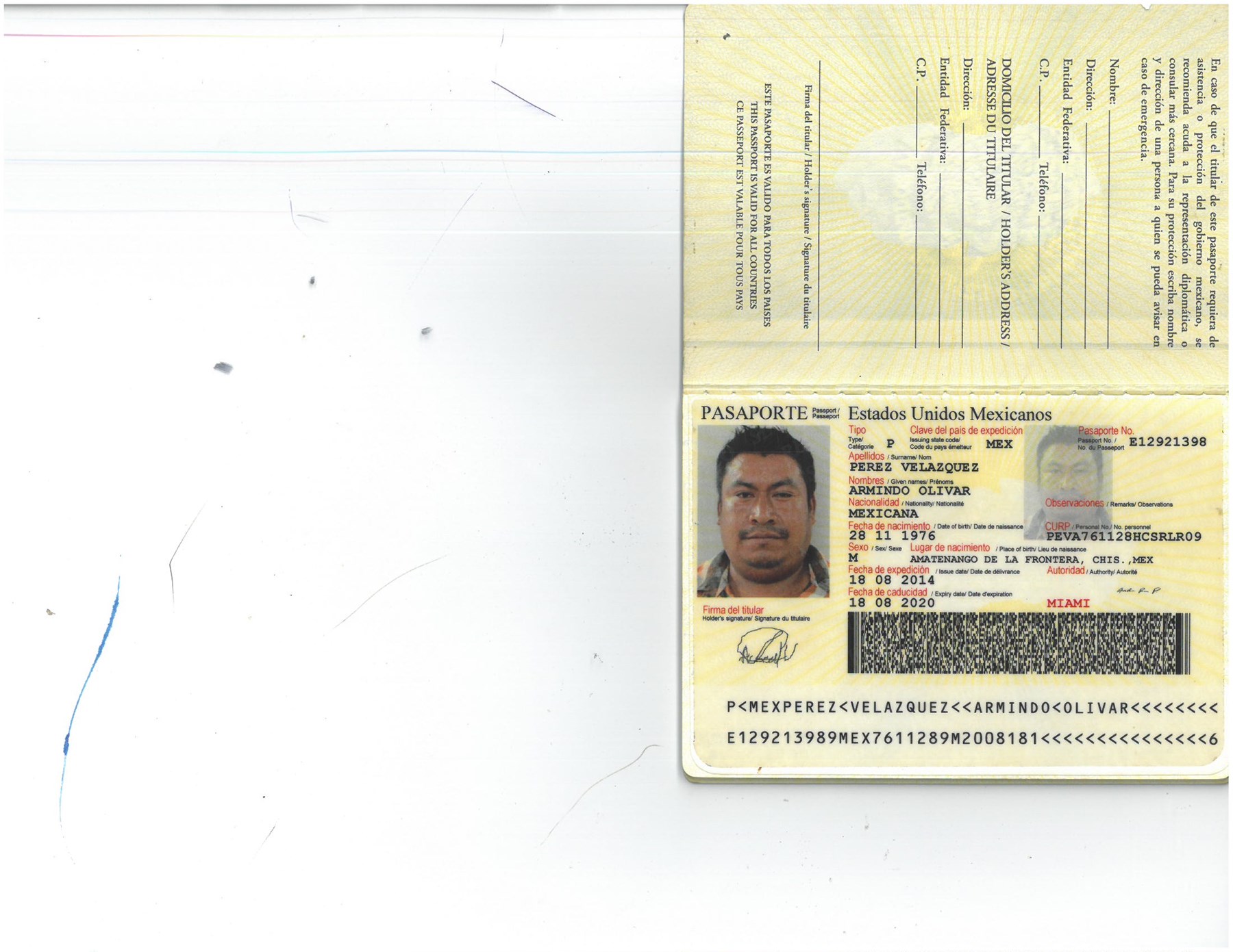 Obituary of Armindo Olivar Perez Velazquez