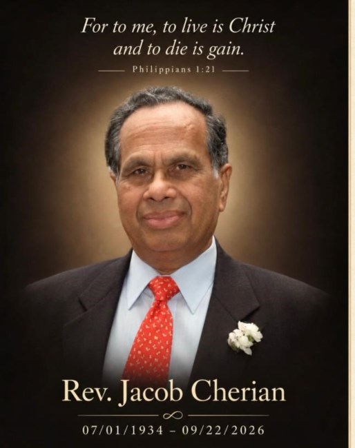 Obituary of Rev. Jacob Cherian
