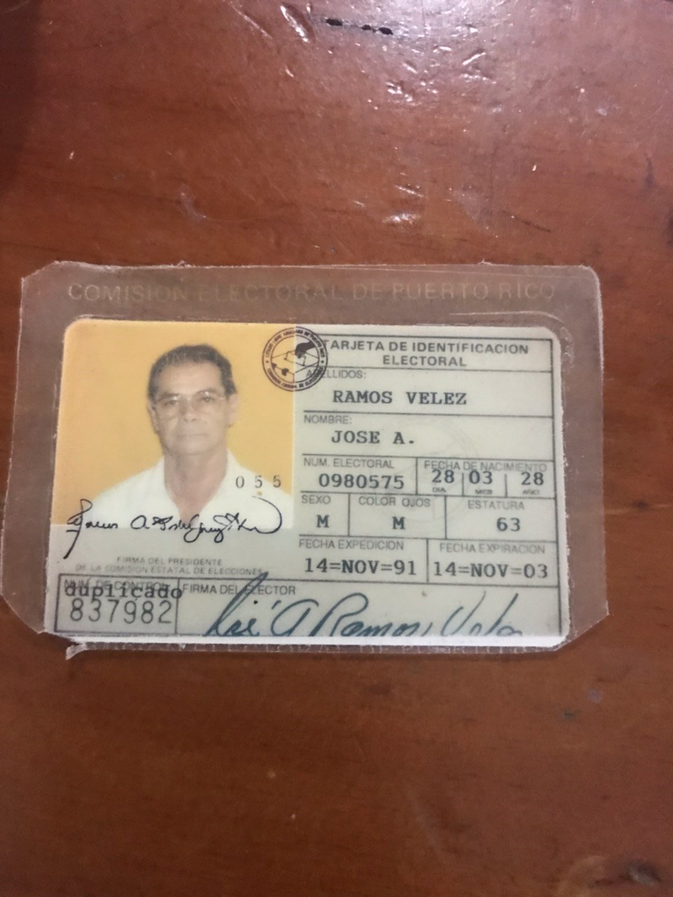 Obituary of Jose Antonio Ramos Velez