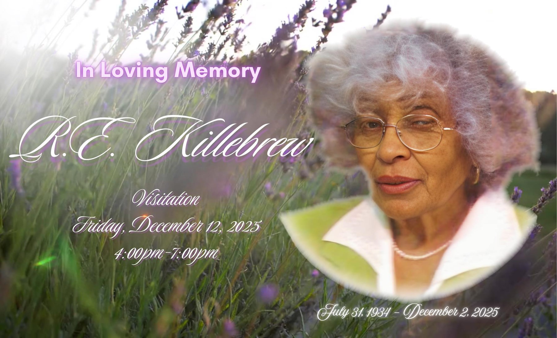 Avis de décès de R  E Killebrew