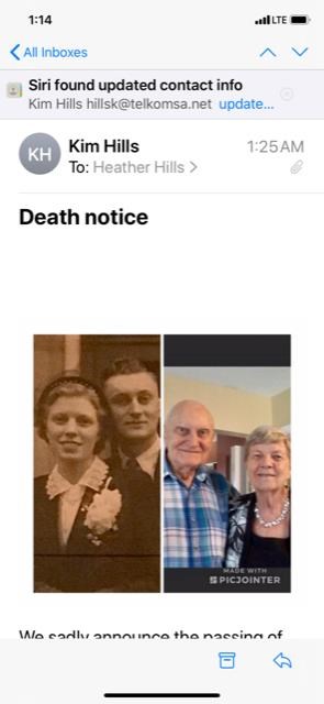 Obituary of William George Hills