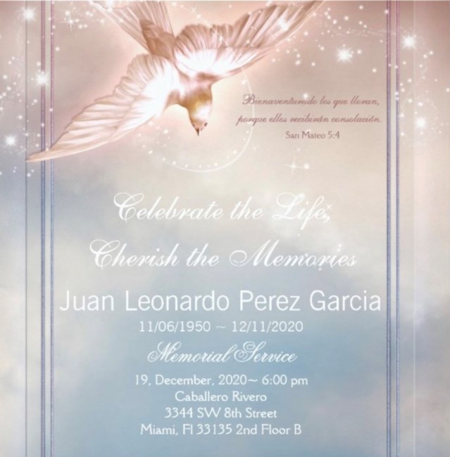 Obituary of Juan Leonardo Perez Garcia