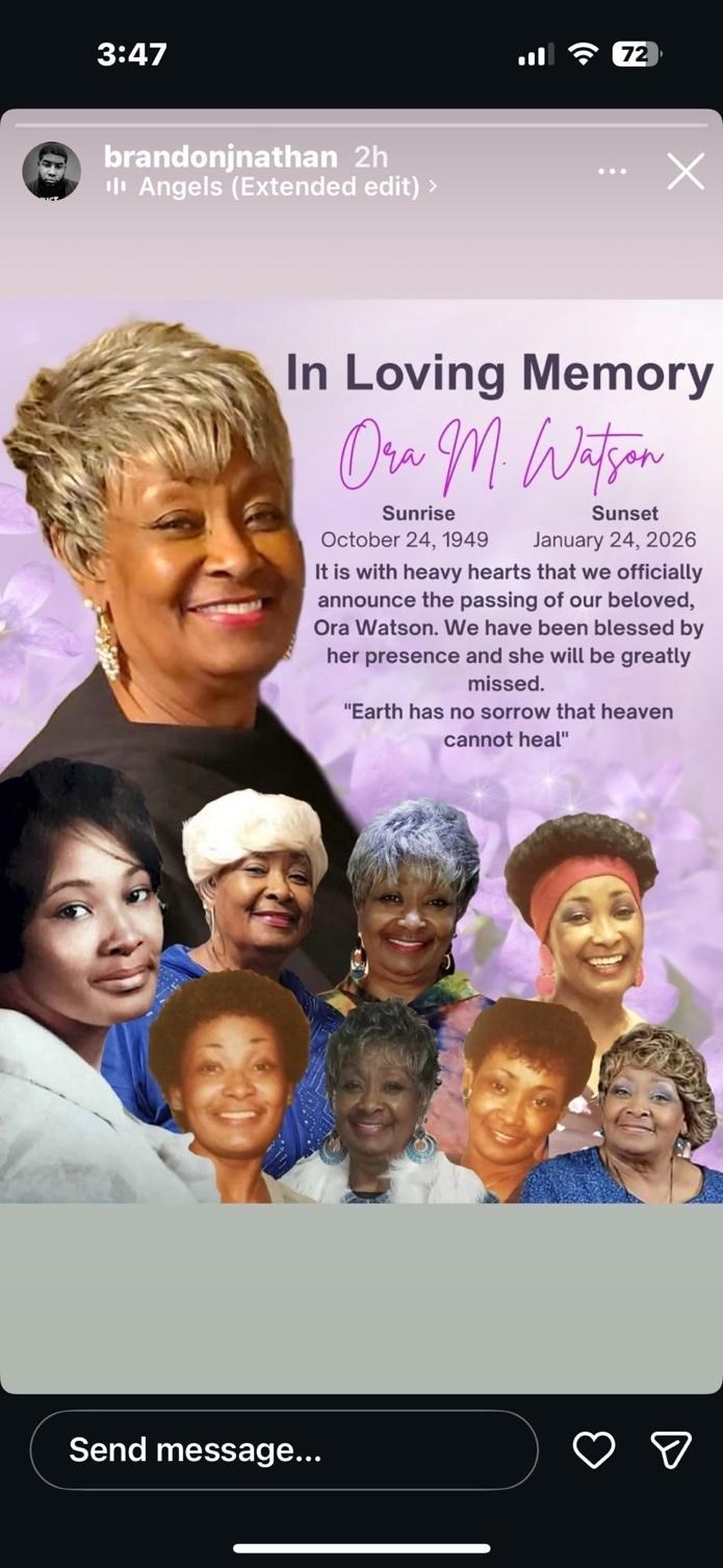 Avis de décès de Ms. Ora M. Watson